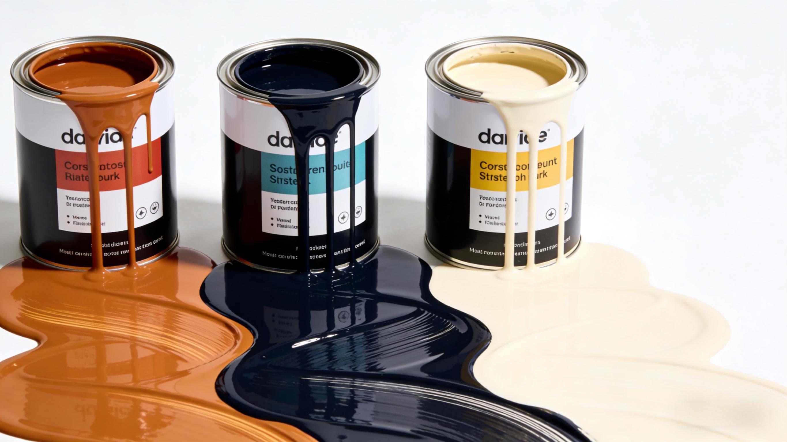 Open paint cans with paint spilling out
